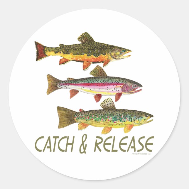 Sticker Rond Trout Catch and Release (Devant)