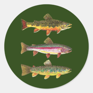 Sticker Rond Trout fishing
