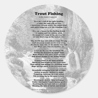 Sticker Rond Trout fishing poem