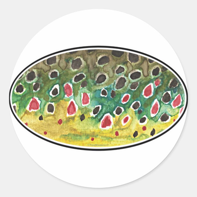 Sticker Rond Trout Fly FIshing (Devant)