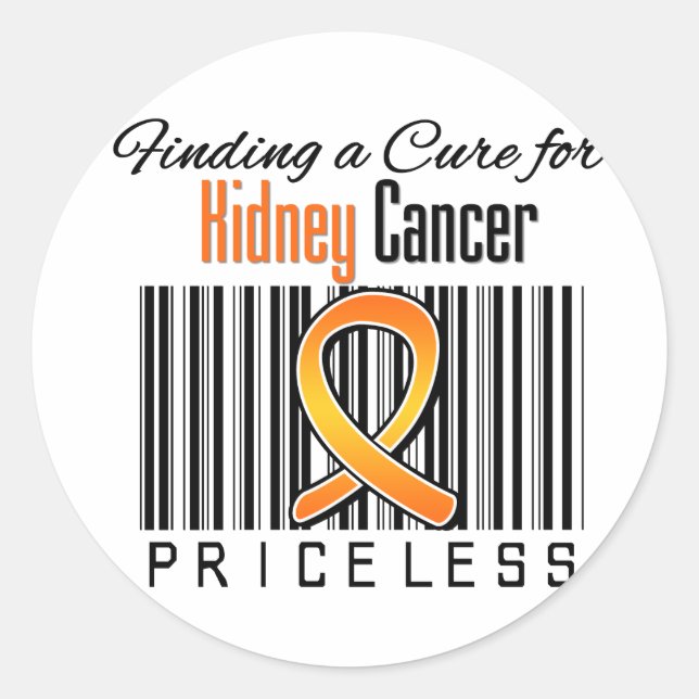Sticker Rond Trouver un remède contre le cancer du rein PRICELE (Devant)