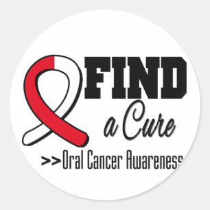 Sticker Rond Trouver une sensibilisation au cancer buccal curat