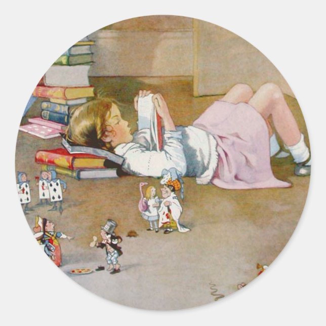 STICKER ROND TROUVER WONDERLAND (Devant)
