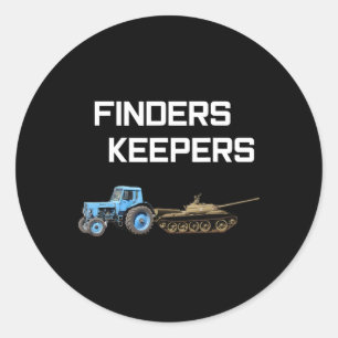 Sticker Rond Trouveurs Gardiens - Tracteur ukrainien Char russe