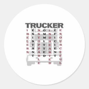 Sticker Rond Trucker Acrostique résistant infatigable