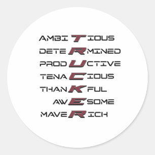 Sticker Rond Trucker Acrostique Traits Professionnels Force