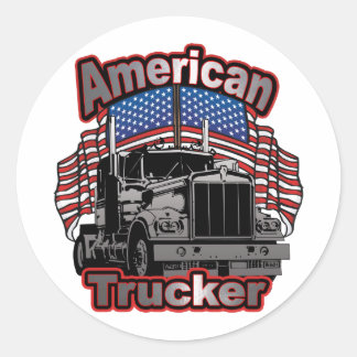 Sticker Rond Trucker américain