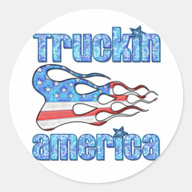 Sticker Rond Truckin USA (Devant)