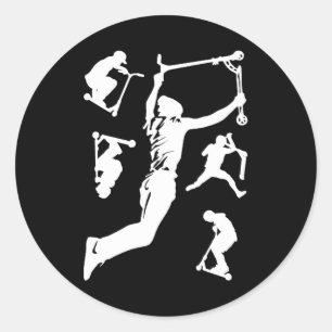 Sticker Rond Trucs de scooter de démarrage