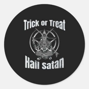 Sticker Rond Trucs ou traitements de la grêle Satan Pentagram 