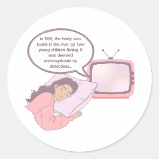 Sticker Rond True Crime Lover Minimalist Design | Dark Humor