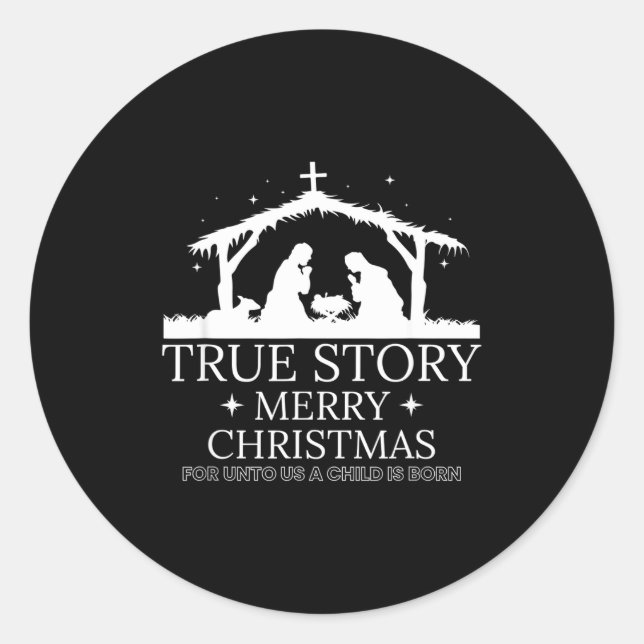 Sticker Rond True Story Merry Christmas  (Devant)