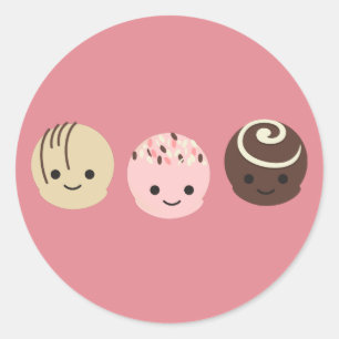 Sticker Rond Truffes de chocolat mignonnes