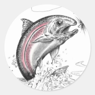 Sticker Rond truite arc-en-ciel