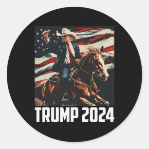 Sticker Rond Trump 2024 4 juillet l'Amérique patriotique indépe