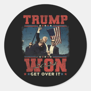 Sticker Rond Trump 2024 A Gagné À L'Aise Uni-adultes - Noir - S