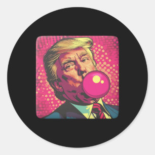 Sticker Rond Trump 2024 Bubble Gum Pop