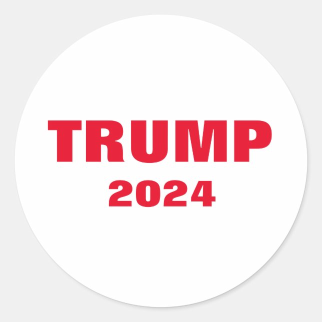 Sticker Rond Trump 2024 Colorful Red White Bold Cool tendance (Devant)
