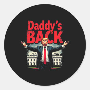 Sticker Rond Trump 2024 Daddy’s Home Take America Byck Patriot