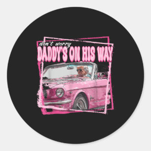 Sticker Rond Trump 2024 Daddys Roses Sur Son Chemin