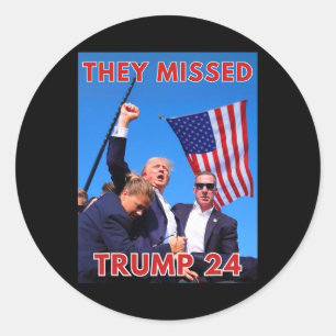 Sticker Rond Trump 2024 disparu - Maga politique patriotique