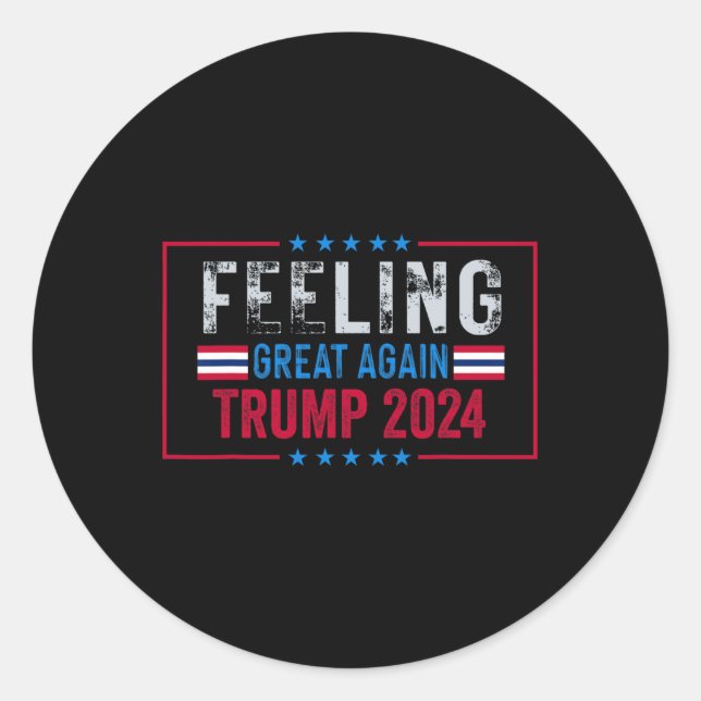 Sticker Rond Trump 2024 - Drapeau américain (Devant)
