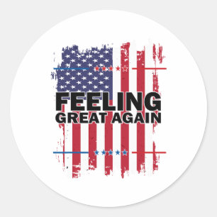 Sticker Rond Trump 2024 - Drapeau américain V