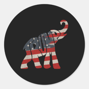 Sticker Rond Trump 2024 Eléphant républicain Trump partisan