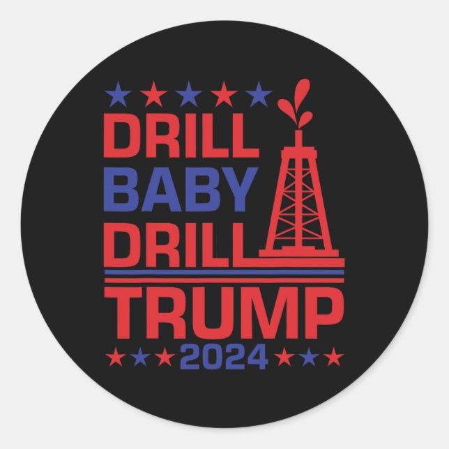 Sticker Rond Trump 2024 Forage par3  (Devant)