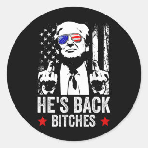 Sticker Rond Trump 2024 Il est de retour Es Trump 2025