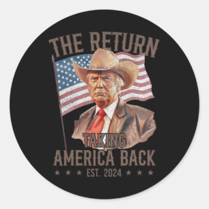 Sticker Rond Trump 2024 : le retour de l'enfant garçon drôle Tr