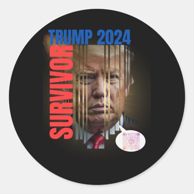Sticker Rond Trump 2024 Le survivant (Devant)