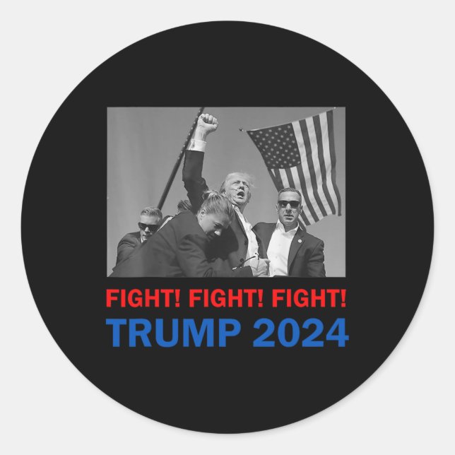 Sticker Rond Trump 2024 Lutte Contre Donald Trump Fist Pum (Devant)