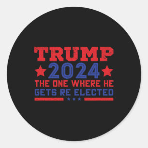 Sticker Rond Trump 2024 Où il est réélu