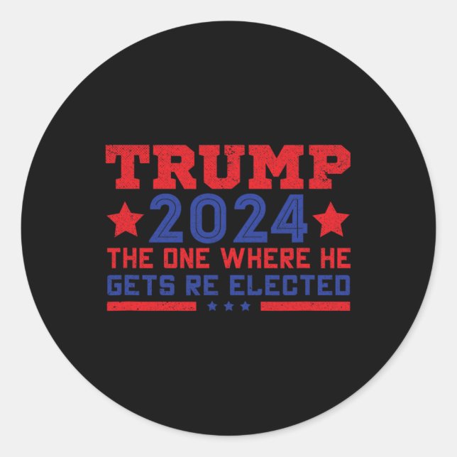 Sticker Rond Trump 2024 Où il est réélu  (Devant)