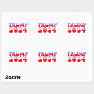 Sticker Rond Trump 2024 Patriotic Super Retro