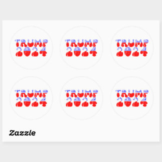 Sticker Rond Trump 2024 Patriotic Super Retro