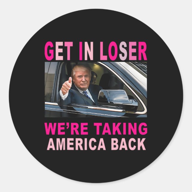 Sticker Rond Trump 2024 : perdez-vous, nous ramenons l'Amérique (Devant)