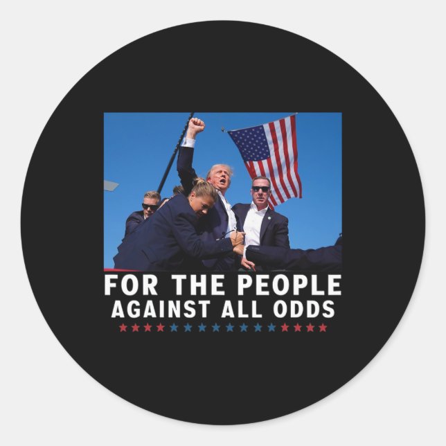 Sticker Rond Trump 2024 Pour La Population (Devant)