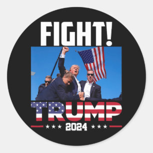 Sticker Rond Trump 2024 - Premier rallye Trump 2024 Amérique