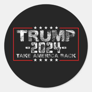 Sticker Rond Trump 2024 Redonner à l'Amérique sa Vintage politi