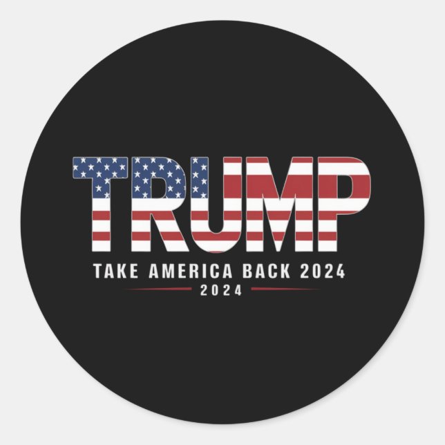 Sticker Rond Trump 2024 Redonner l'Amérique aux cadeaux américa (Devant)
