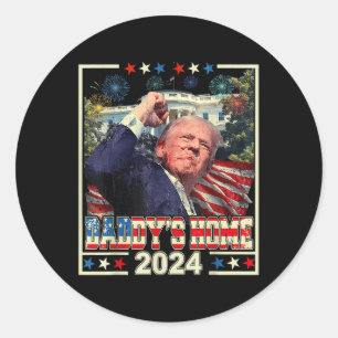 Sticker Rond Trump 2024 Reprendre l'Amérique à la maison Trump