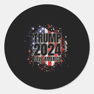 Sticker Rond Trump, 2024 Sauvez l'Amérique Trump, 2024