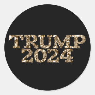 Sticker Rond Trump 2024 sur le noir