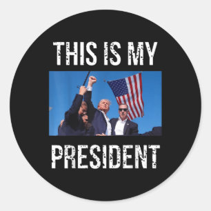 Sticker Rond Trump 2024 Voici Mon Président