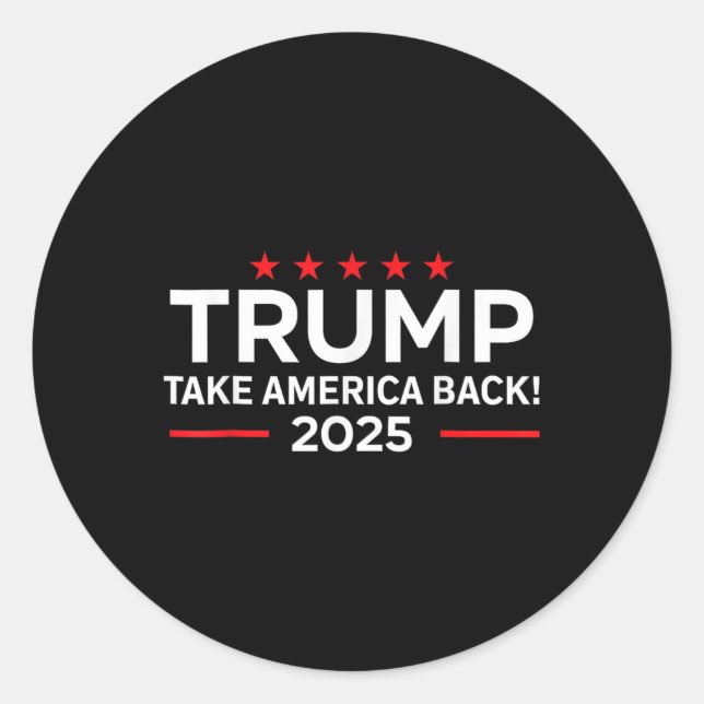 Sticker Rond Trump 2025 - Donald Trump 2025 - L'Amérique en mar (Devant)