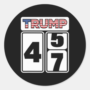 Sticker Rond Trump 2025 Élection 47 Victoire Gagne Président In