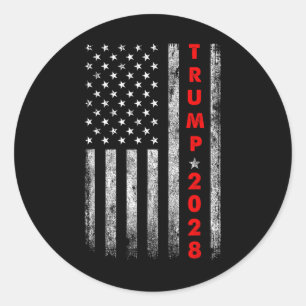 Sticker Rond Trump 2028 Vote Donald Trump America Drapeau améri