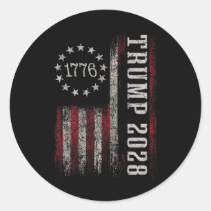 Sticker Rond Trump 2028 Vote Donald Trump America Drapeau améri